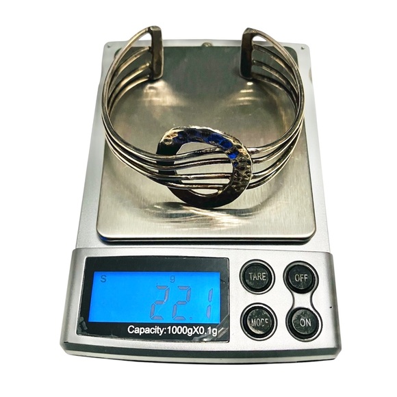 Vintage Sterling Silver Handmade Modernist Cuff Bracelet - Picture 13 of 13